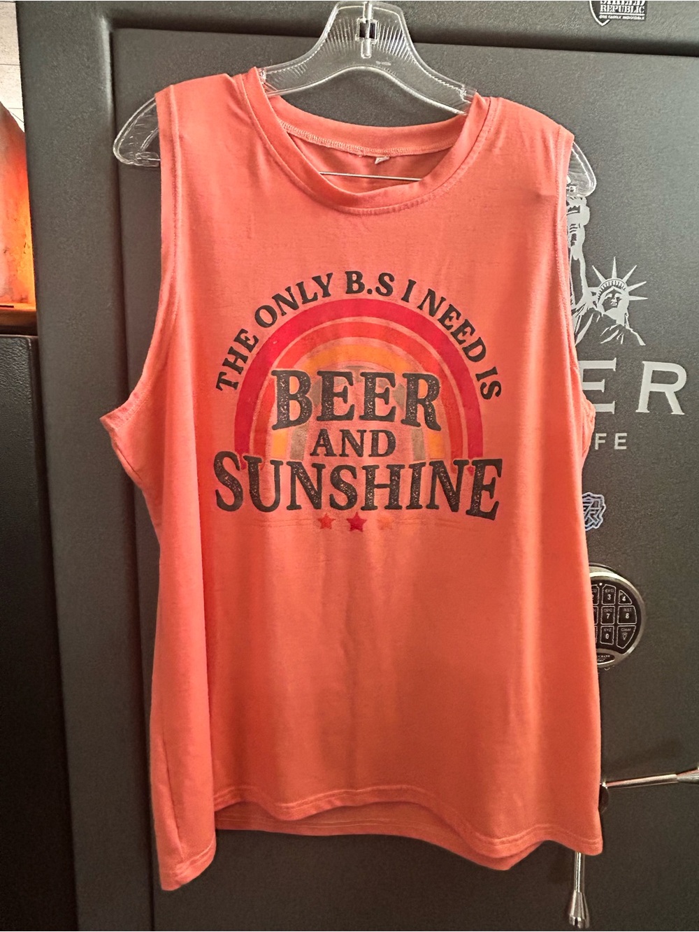 Beer and Sunshine Coral Graphic Tank fits 2XL